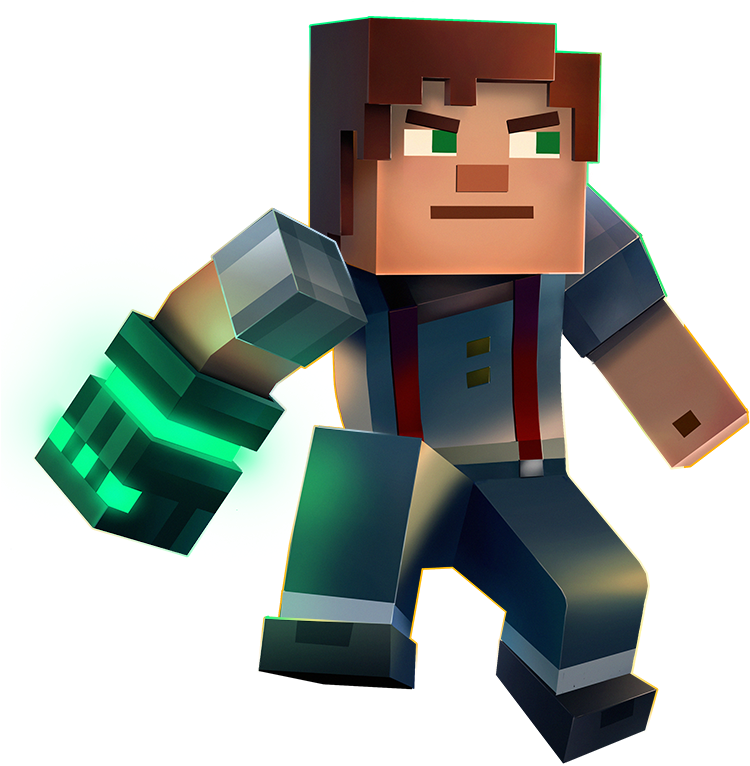 緑に光るマインクラフトのキャラクター 壁紙