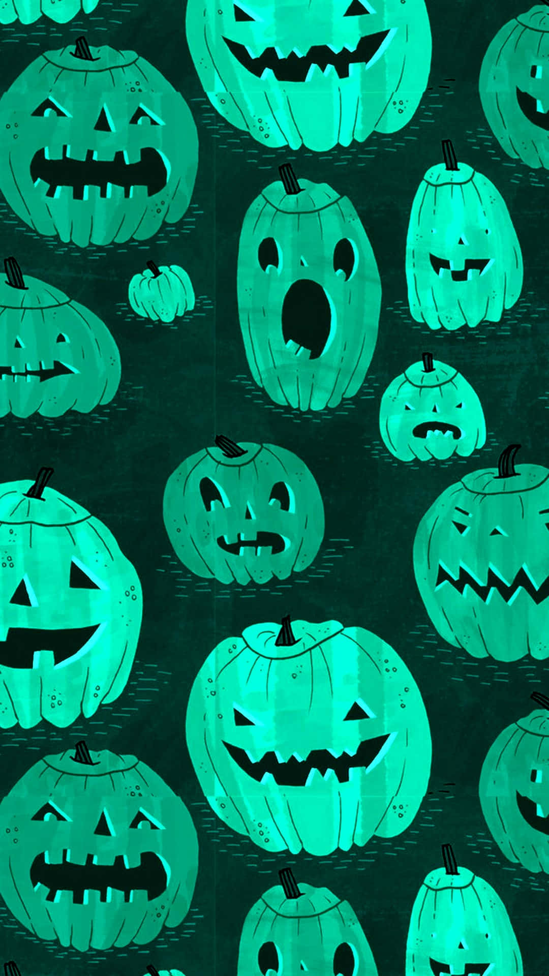 緑のジャック・オー・ランタンのiPhoneハロウィン背景 壁紙