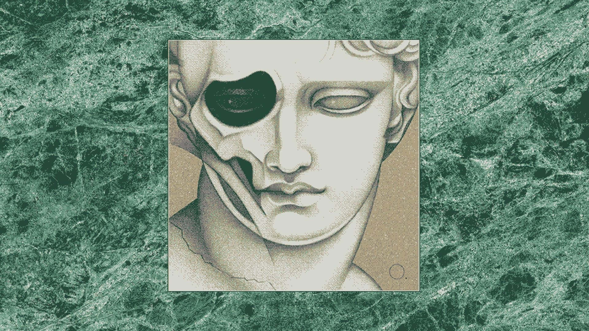 緑の美的デスクトップ彫像 壁紙