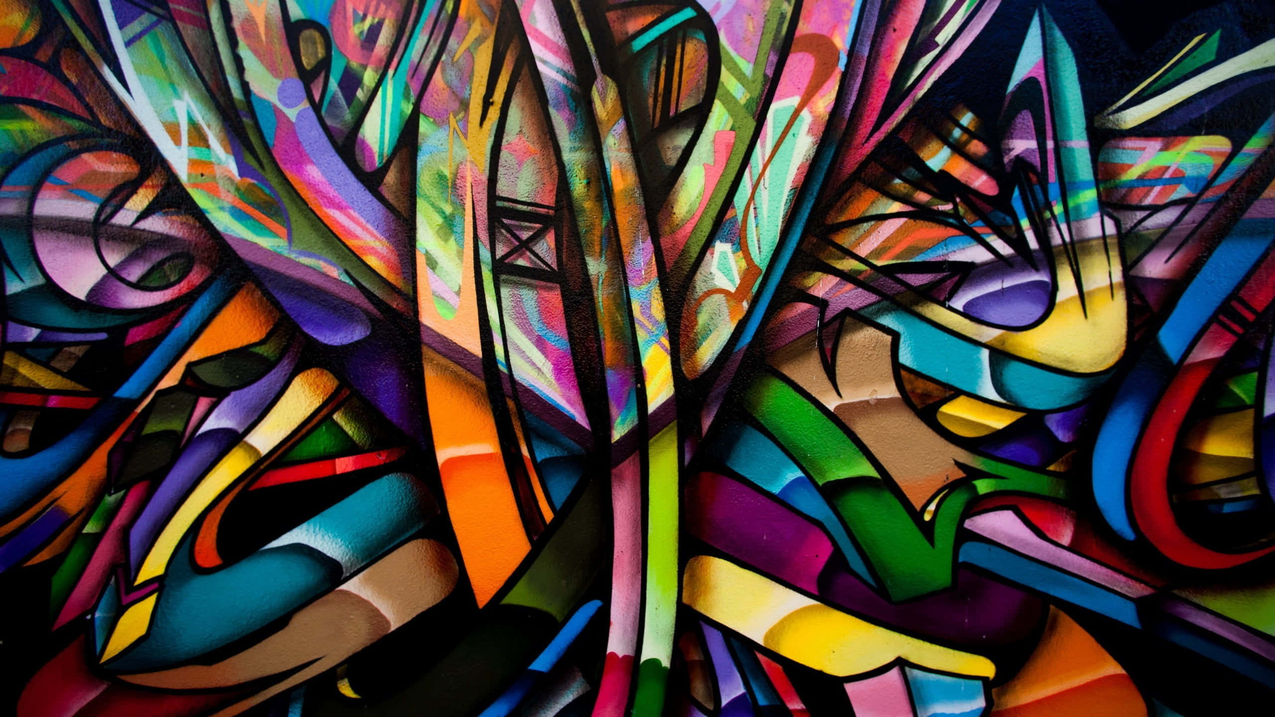 美しい抽象グラフィティウォールアート 壁紙