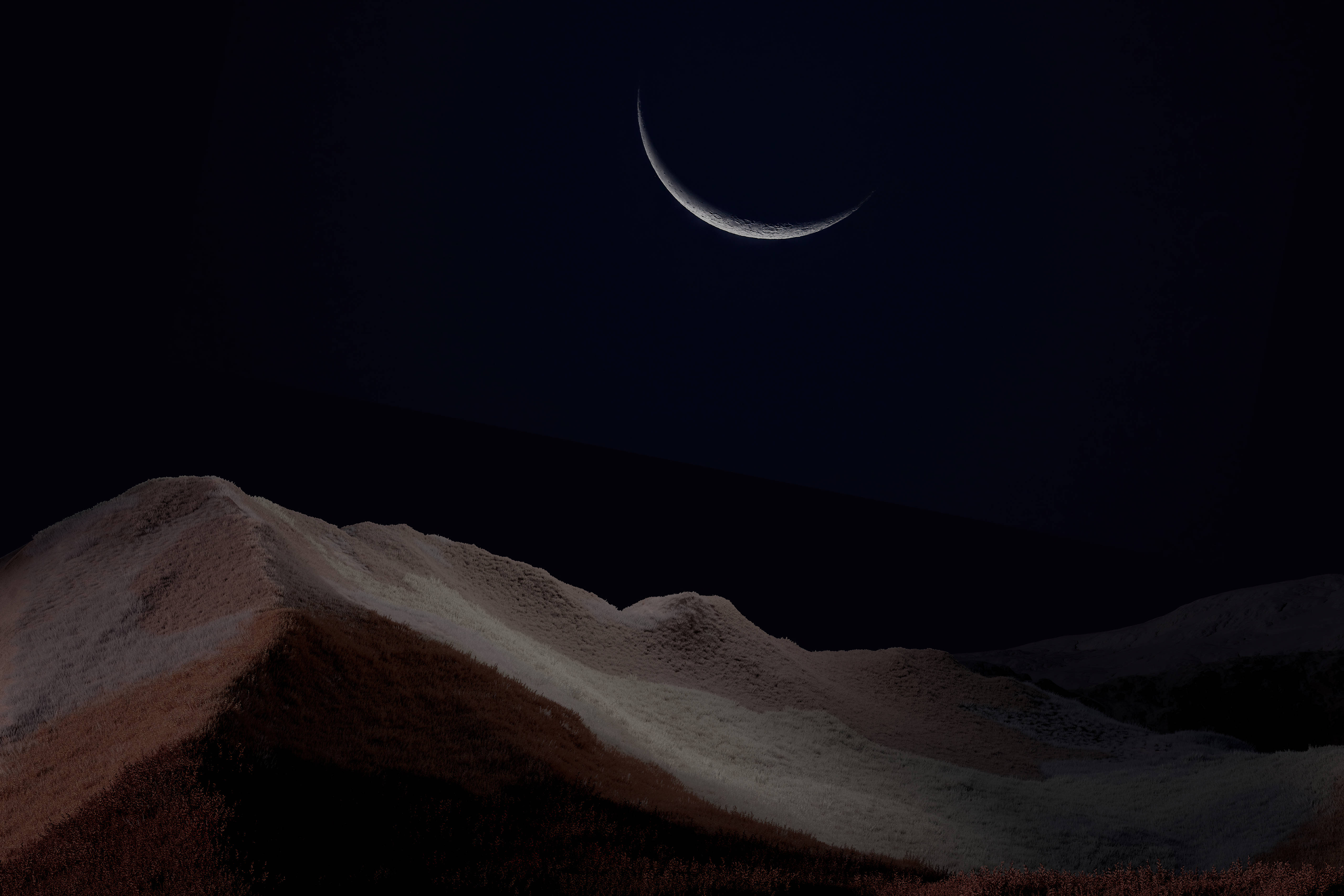 美しい月夜の風景 壁紙