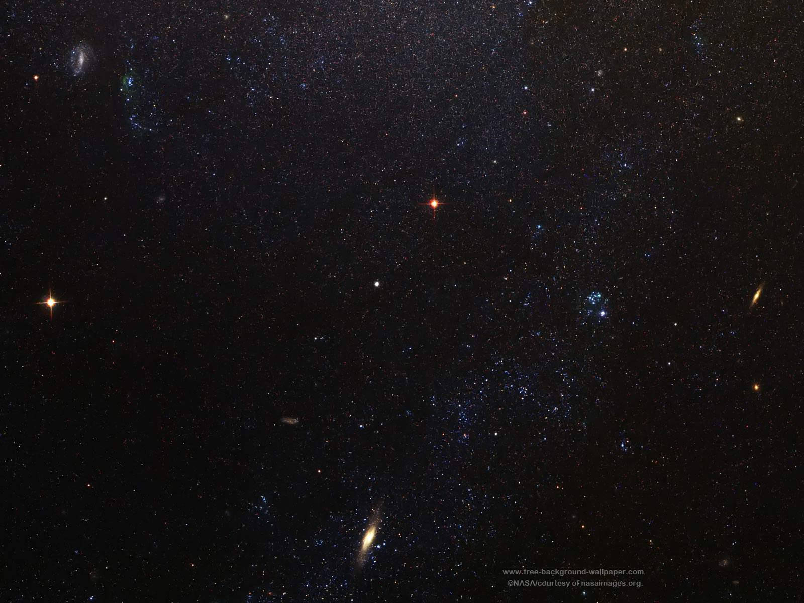 1600x1200 渦巻銀河と星々の背景 星の壁紙