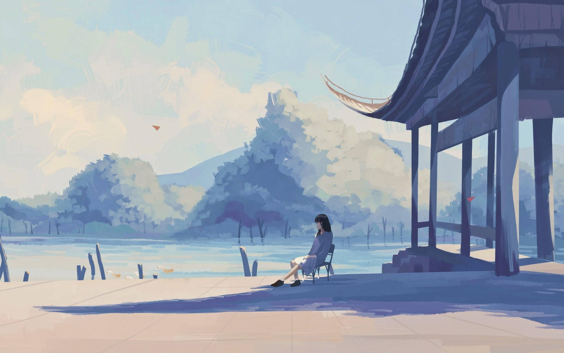 美しい田舎の風景アート（MacBook向け）