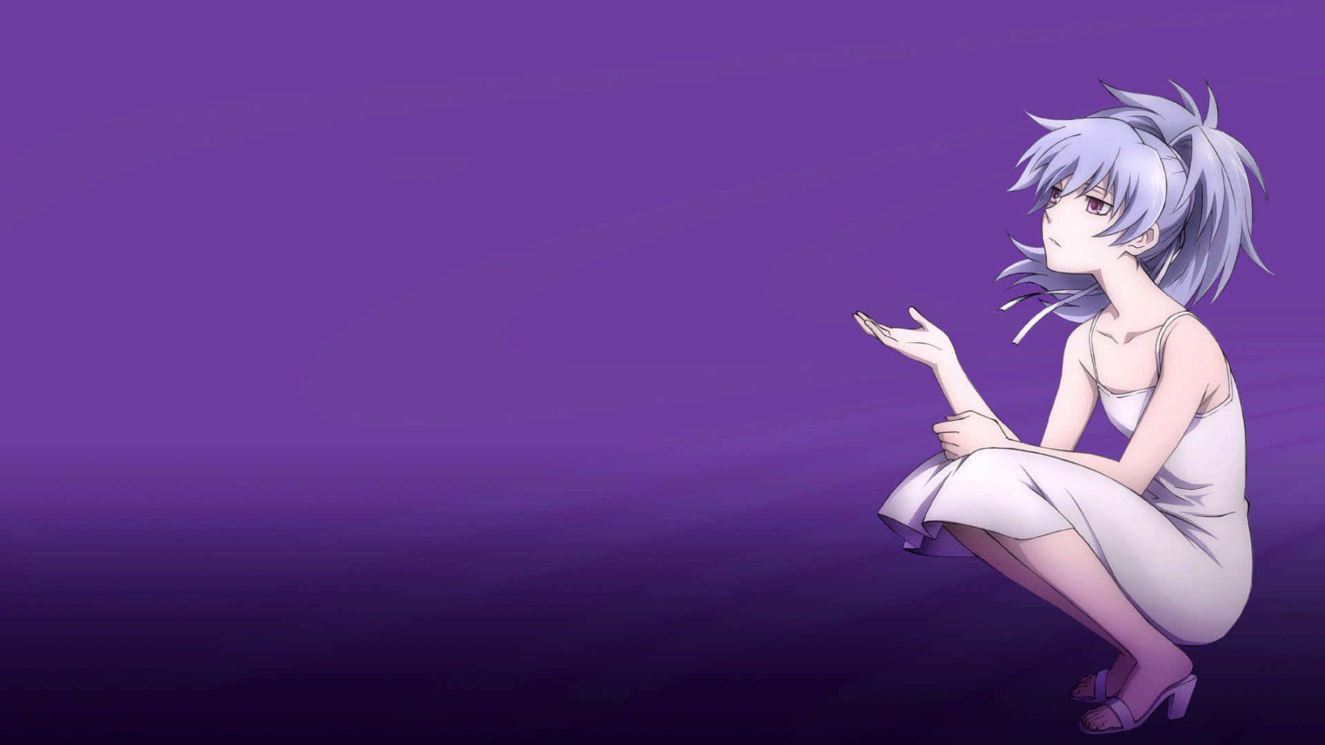 美しい紫のアニメの世界へ 壁紙