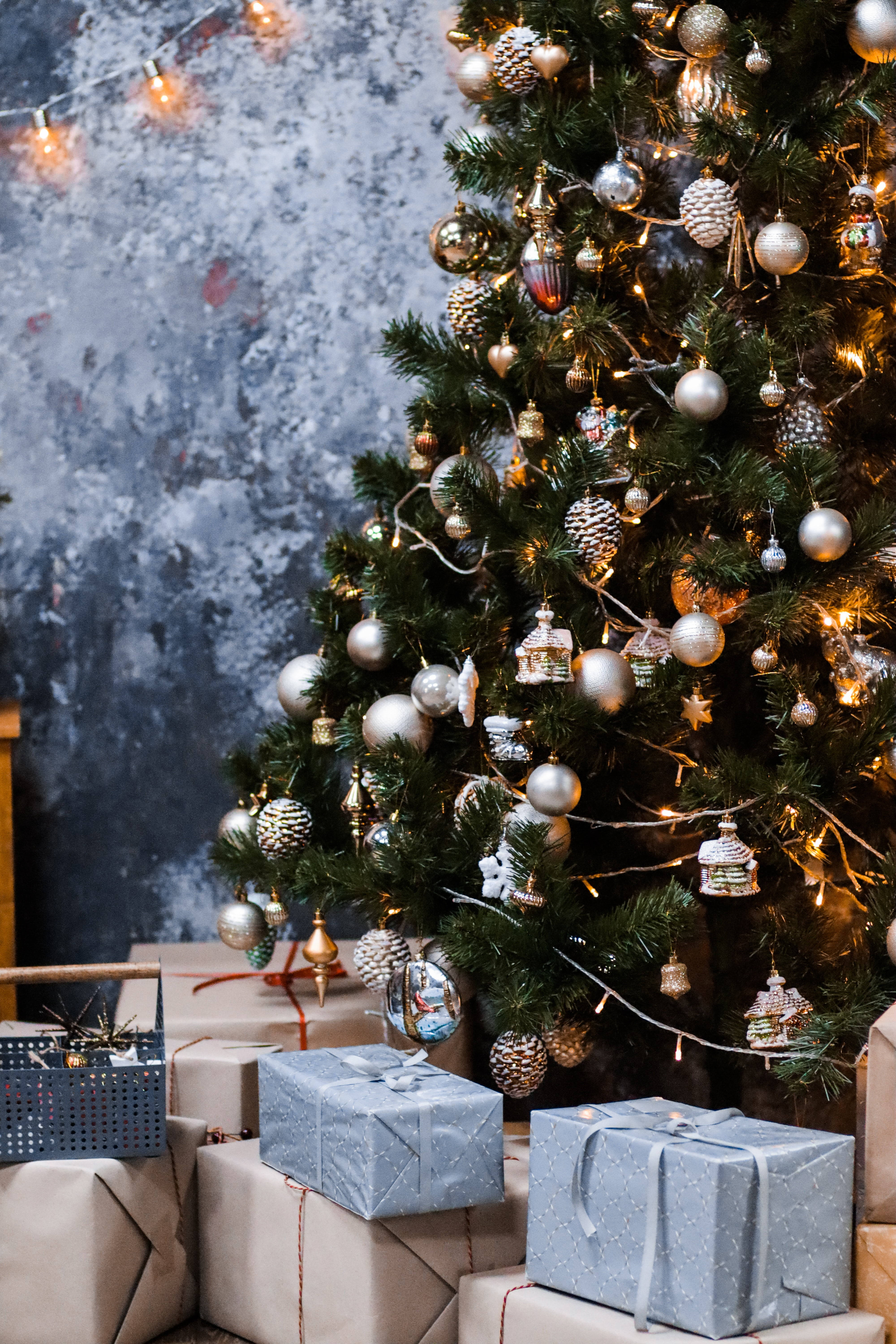 美しい青いクリスマスギフト 壁紙