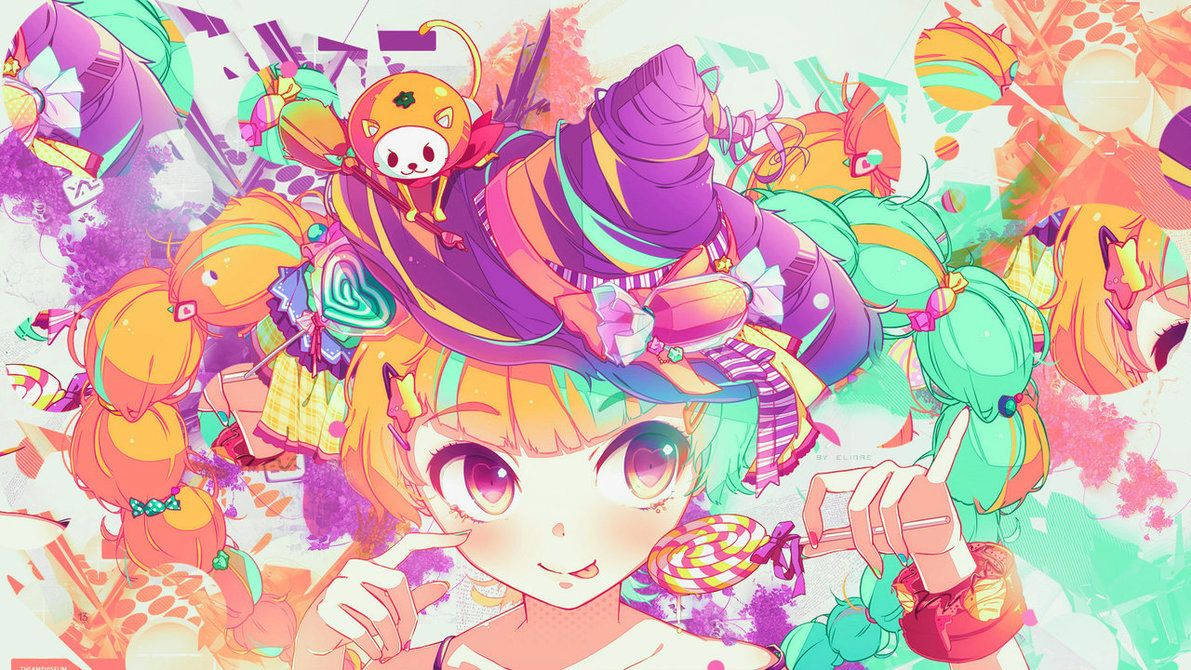 カワイイスイーツを楽しむ魔女の壁紙