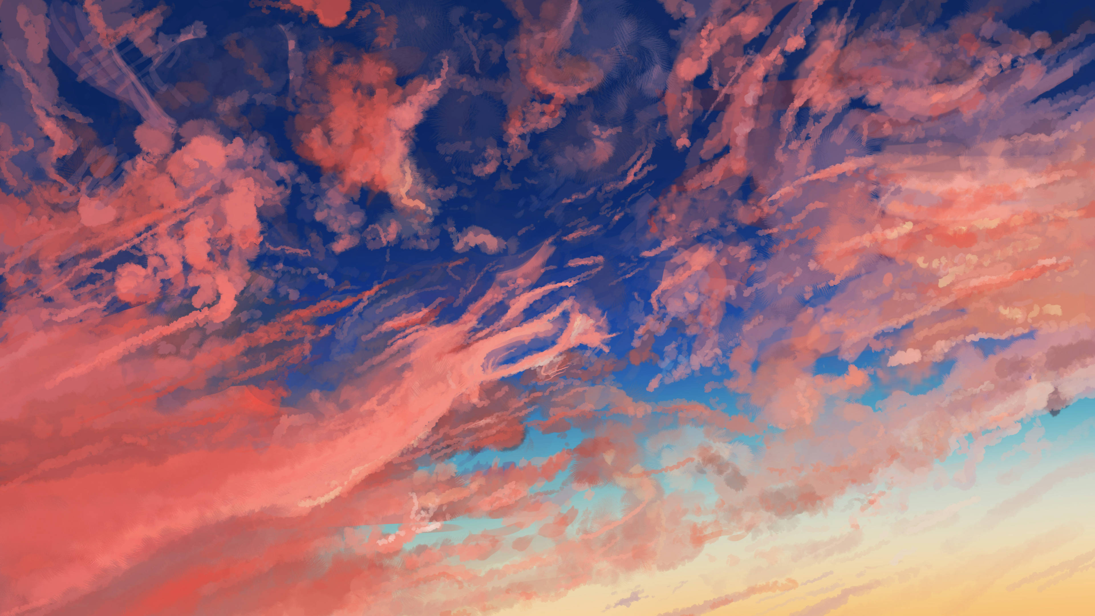 美的な雲の絵画 壁紙