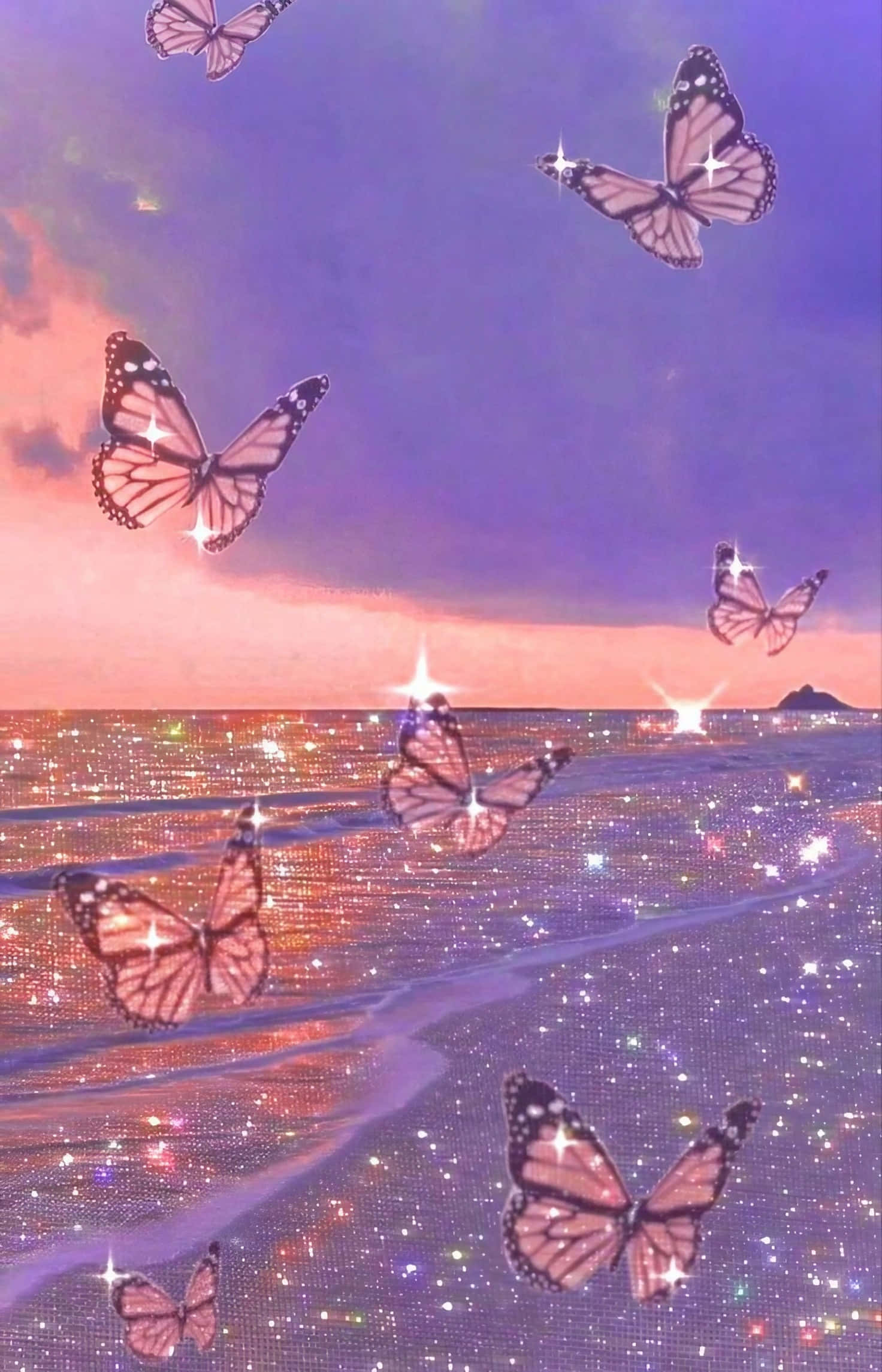「美的魅力：優雅な蝶の背景」 壁紙