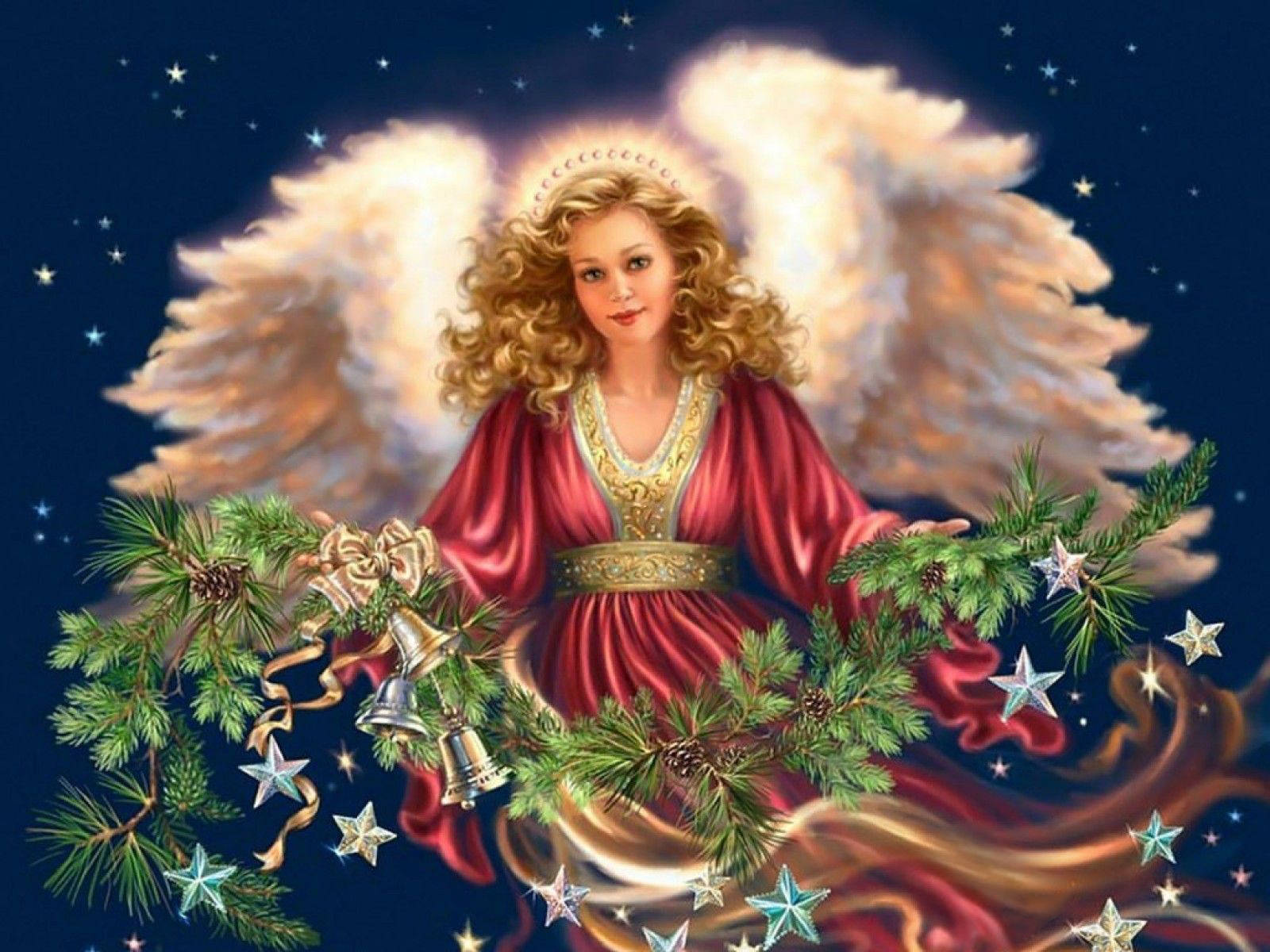 聖なるクリスマスエンジェル 壁紙