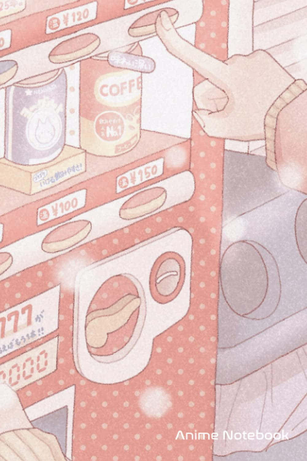 自動販売機を指さす少女 壁紙
