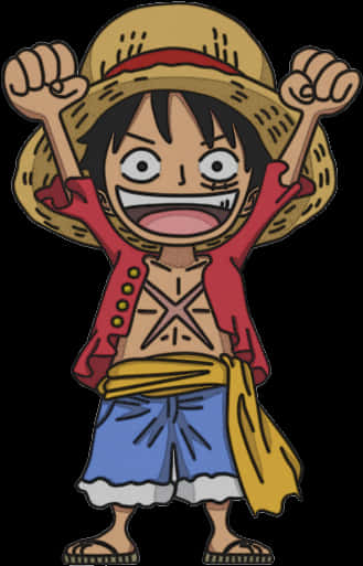 興奮したアニメキャラクター・ルフィ 壁紙
