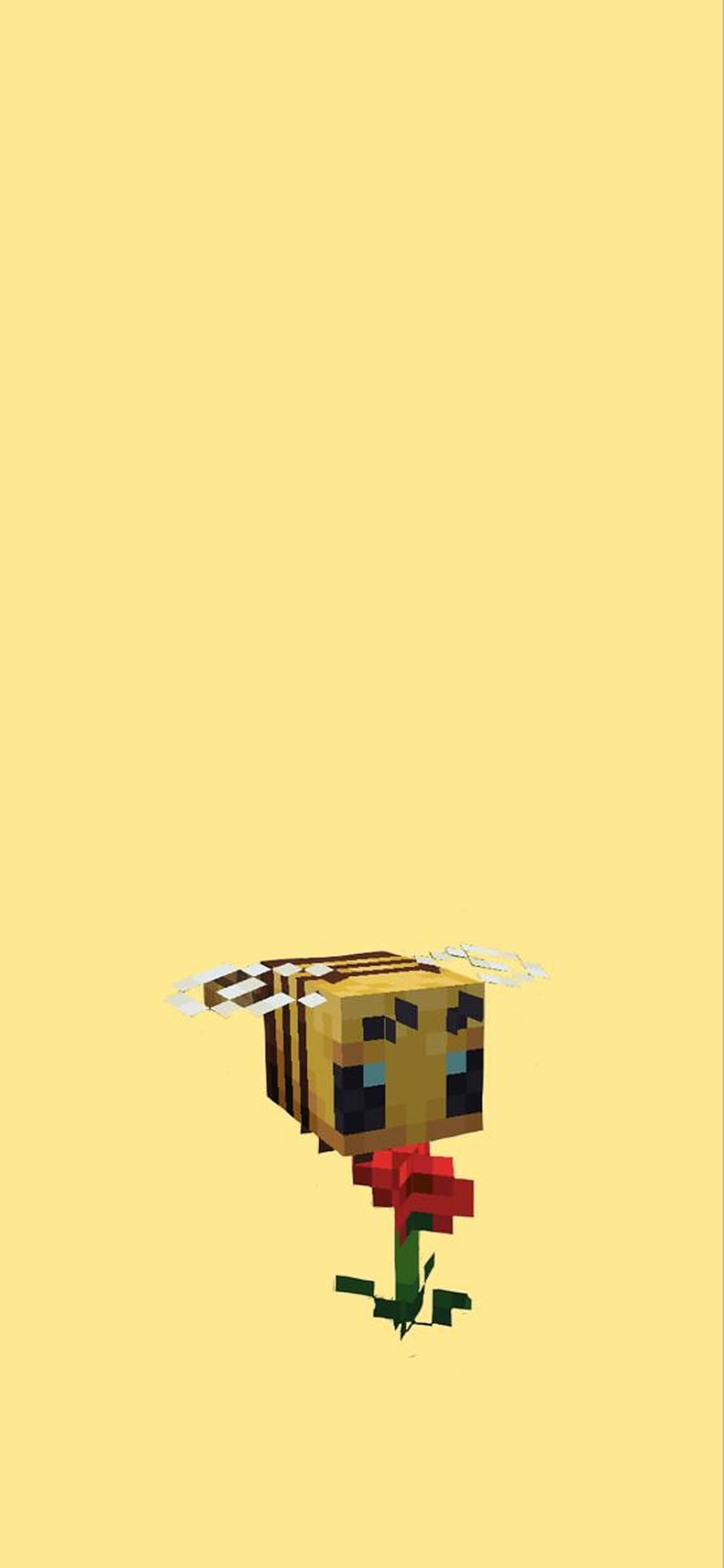 花を持つMinecraftのミツバチ 壁紙