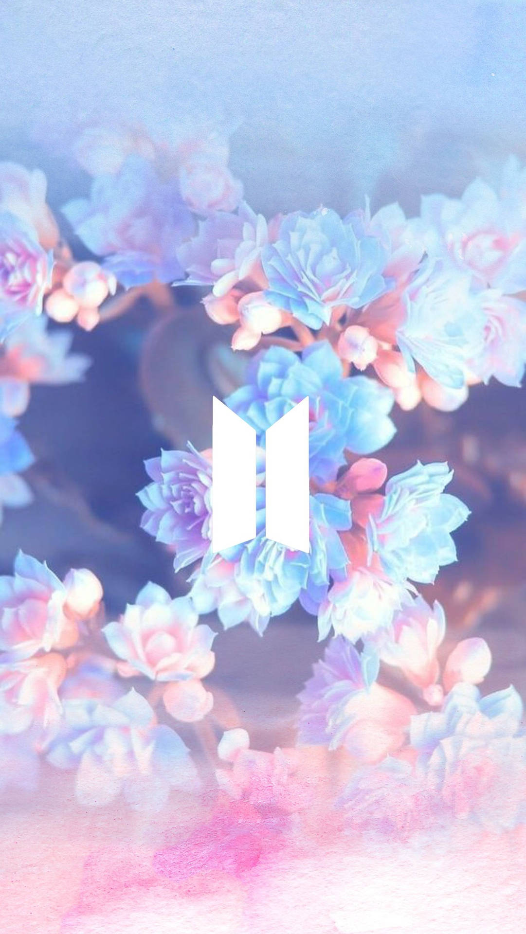花柄BTSロゴの壁紙