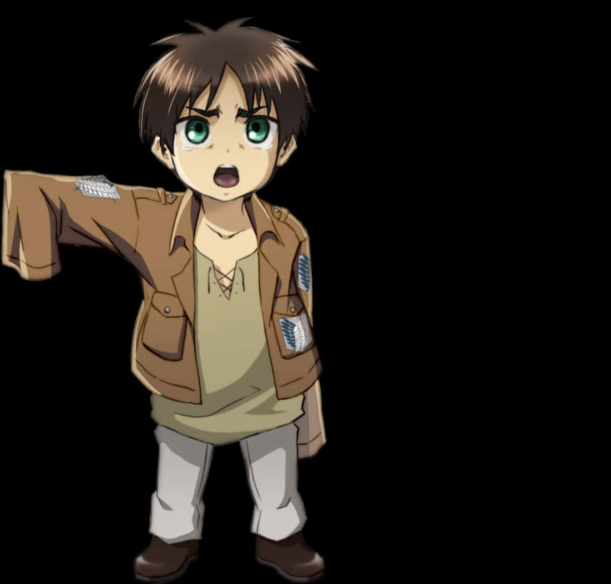 若いアニメキャラクターの驚いた表情 壁紙