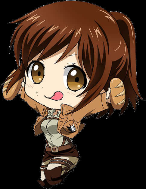 茶髪のちびアニメキャラクター 壁紙