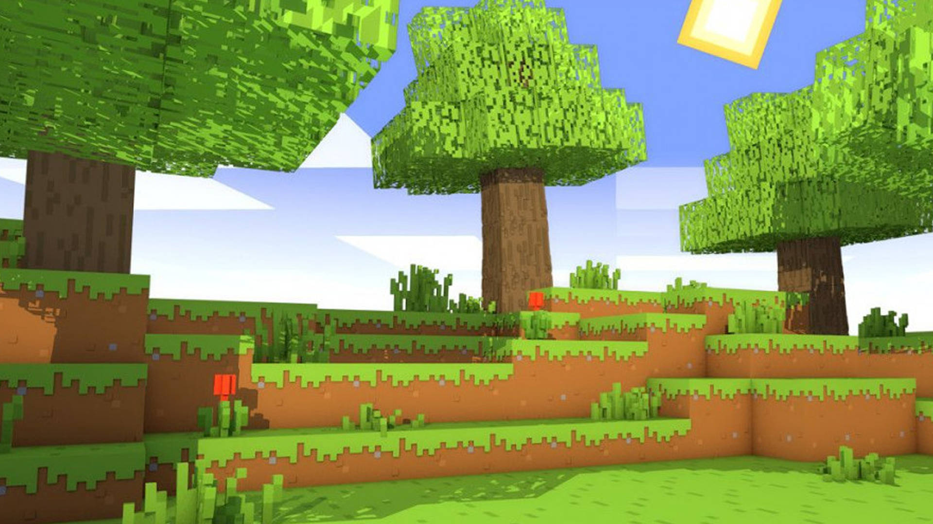 草と木々 2560x1440 Minecraft — マインクラフト 壁紙