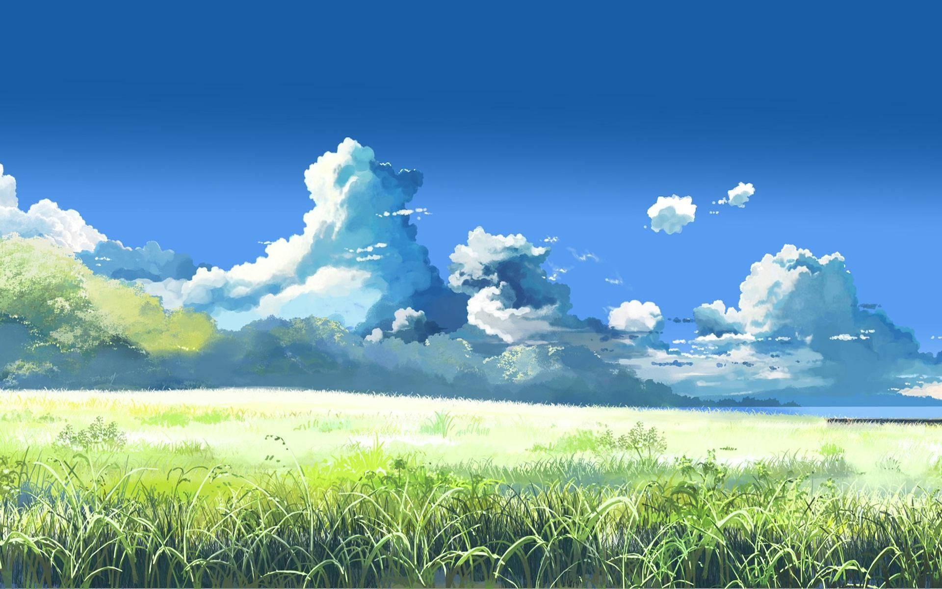 草原アニメ風景 壁紙