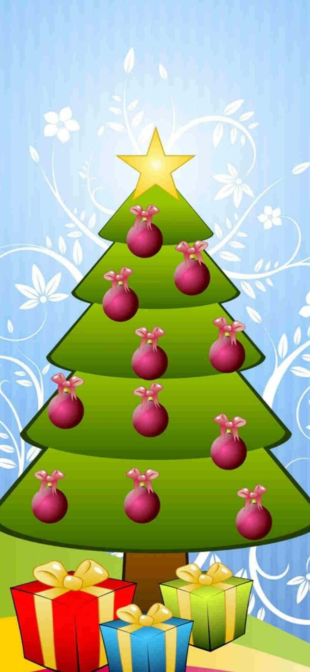 華やかなiPhoneでクリスマス気分を満喫 壁紙
