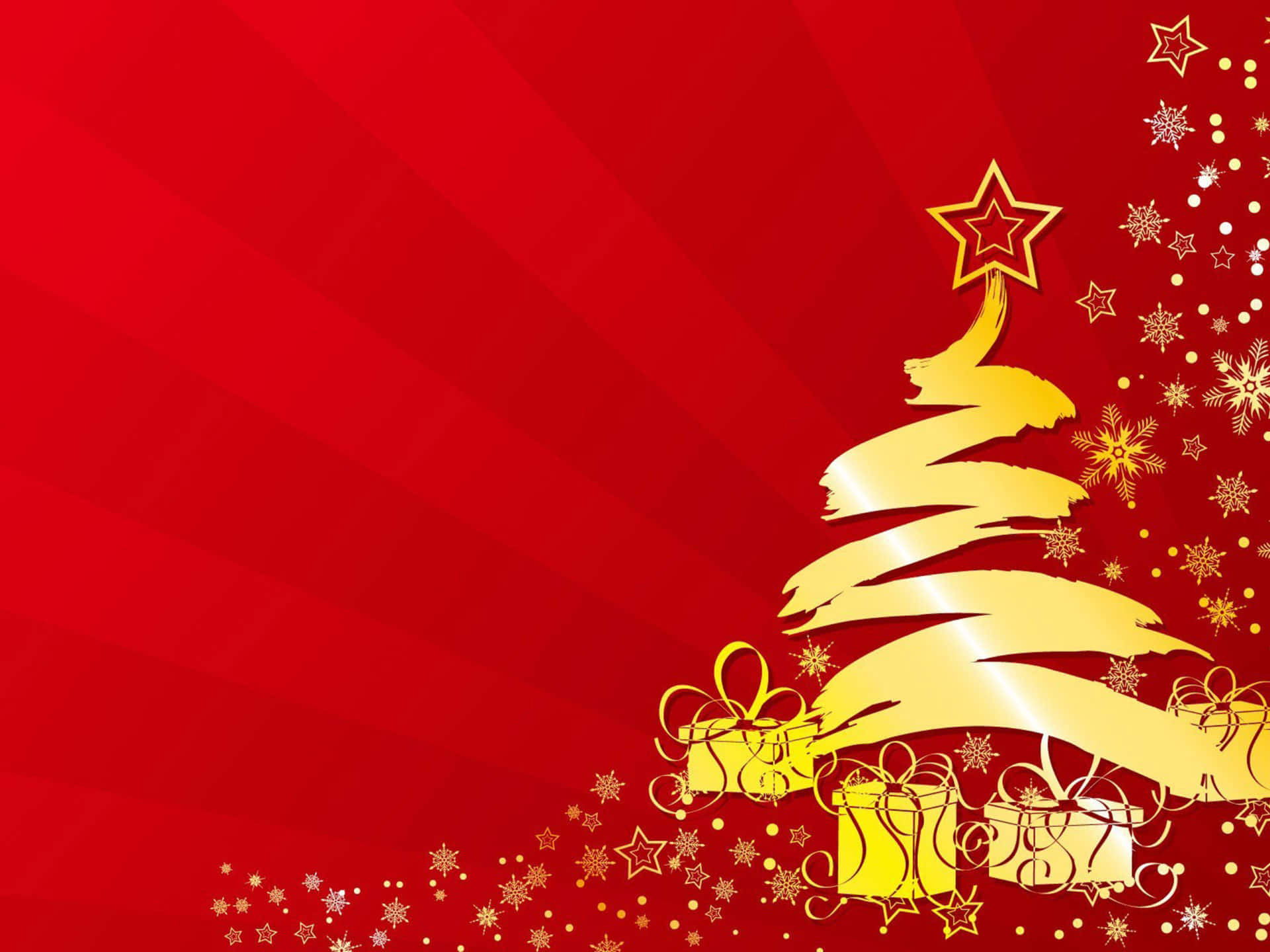 華やかなクリスマスツリーとキラキラ飾り 壁紙