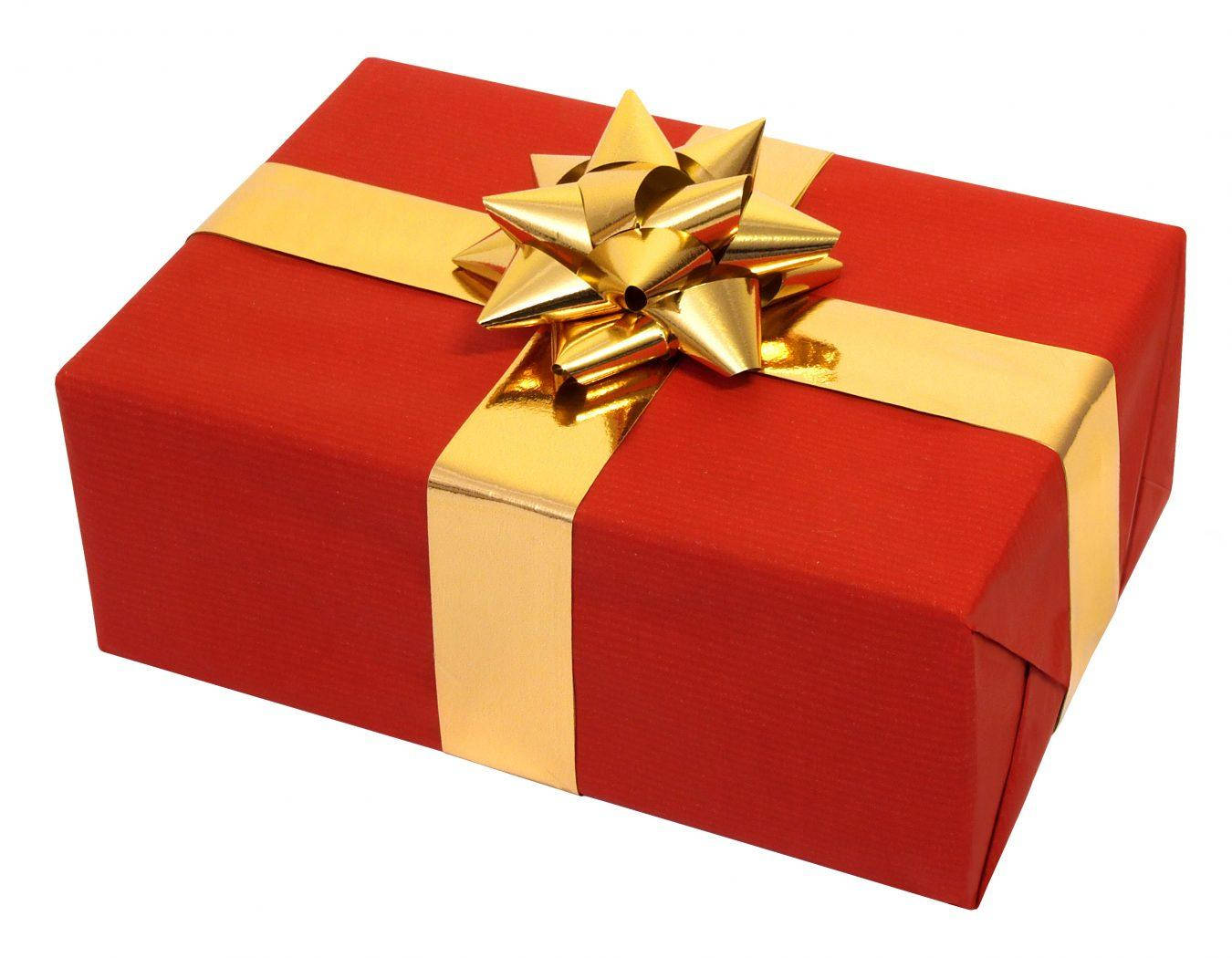 華やかな赤と金のクリスマスプレゼント 壁紙
