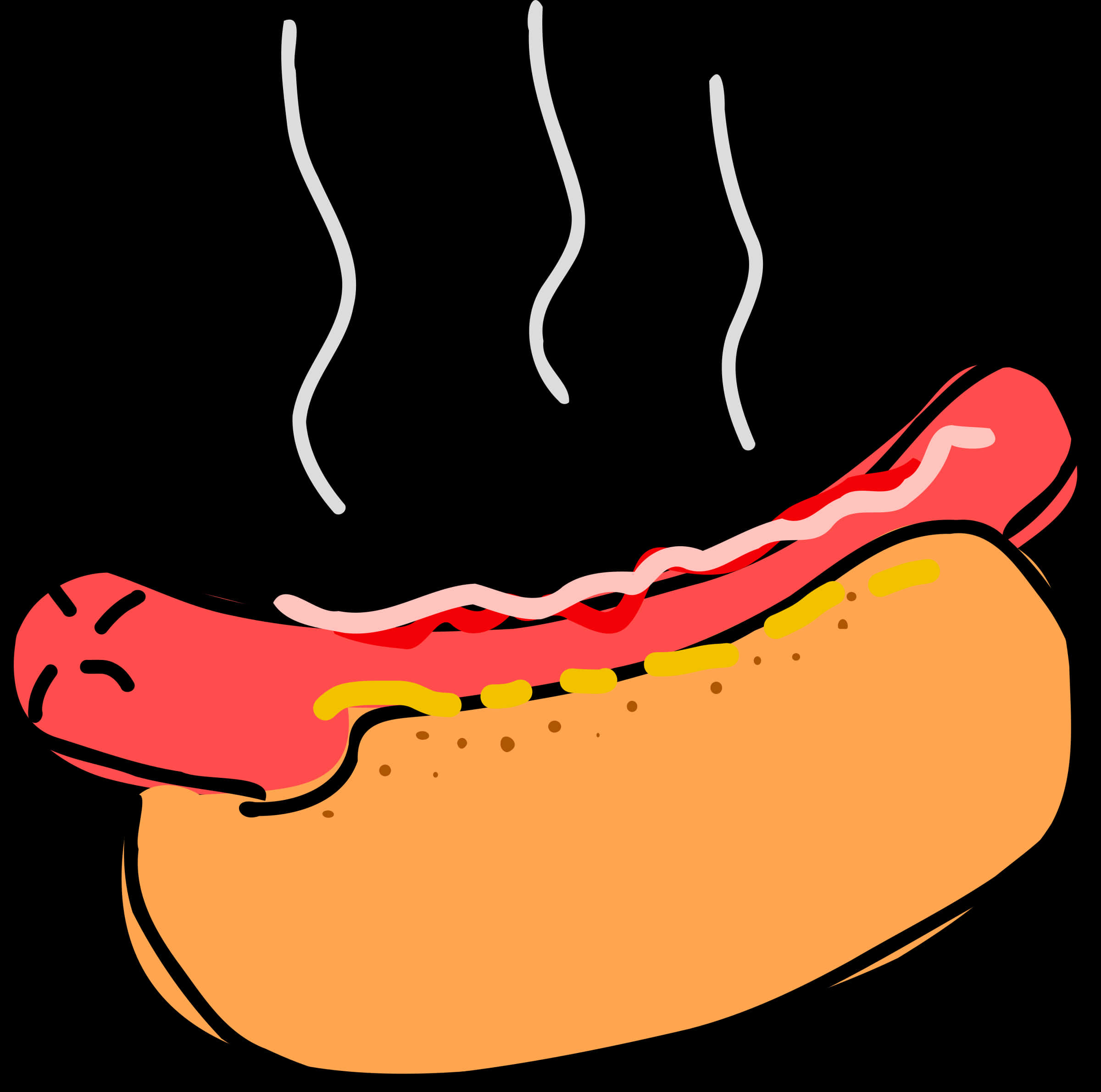 蒸し上がるホットドッグのイラスト 壁紙
