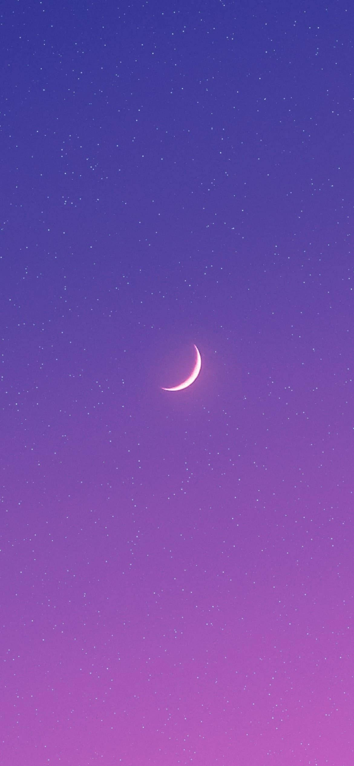 薄紫の美しい三日月 壁紙