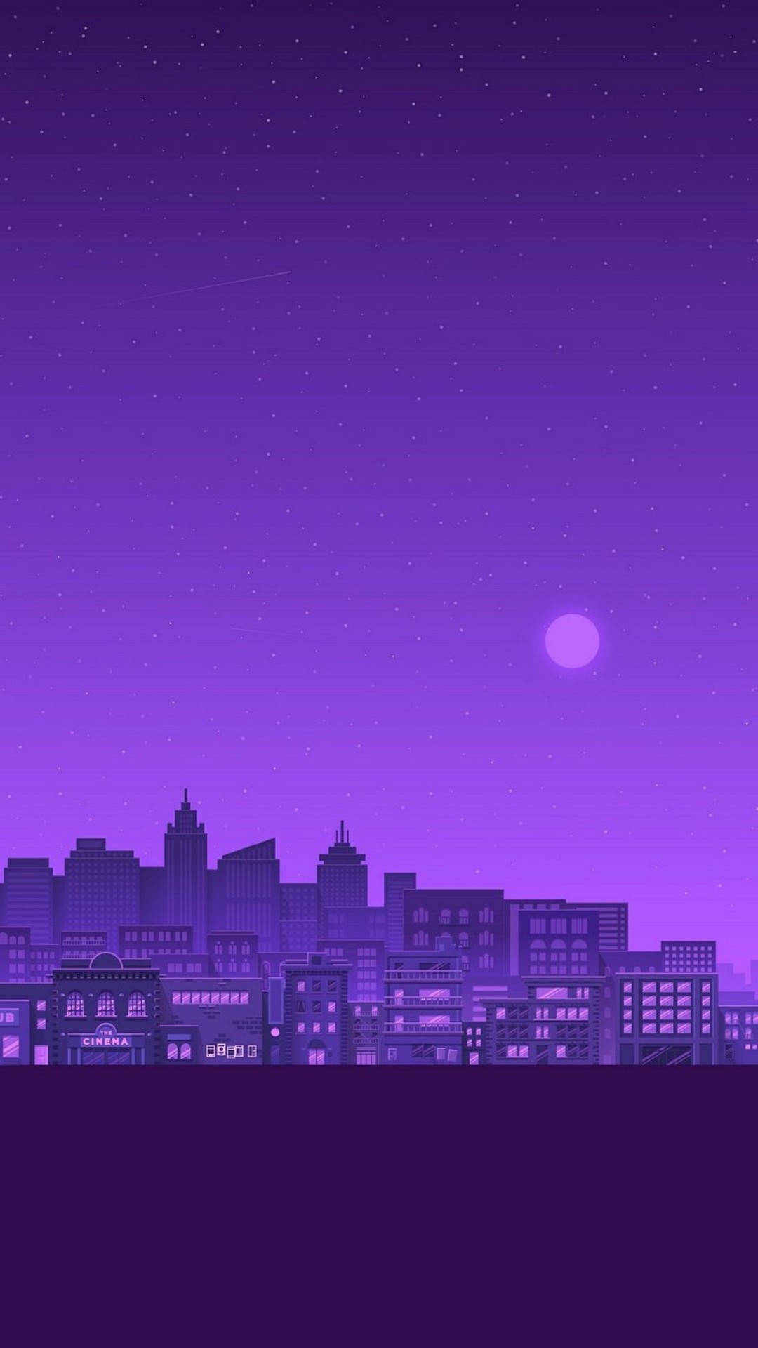 薄紫の美しい夜景の街 壁紙