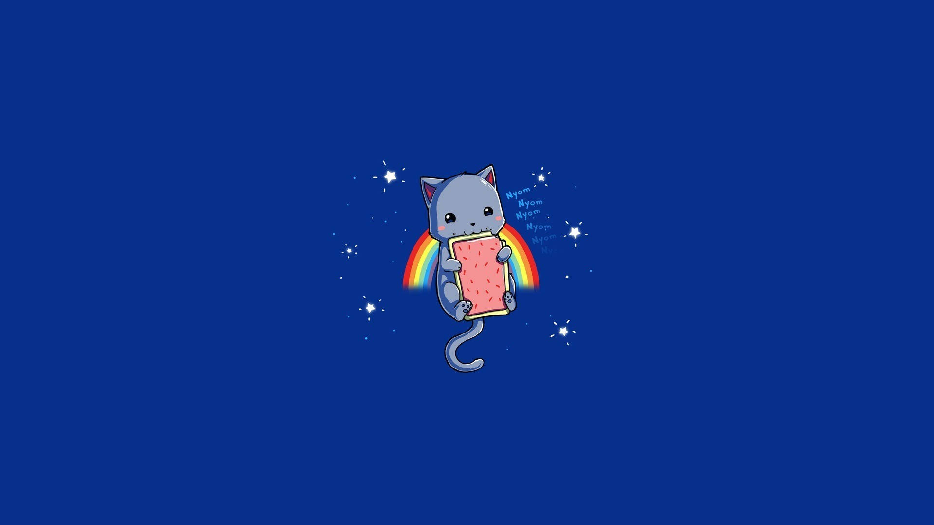 虹の上の猫のカートゥーン 壁紙