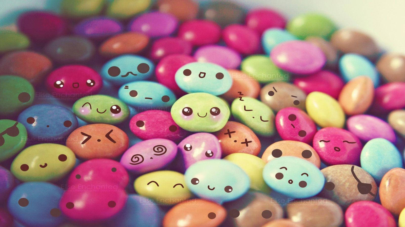 表情入りキャンディのかわいいデスクトップ 壁紙