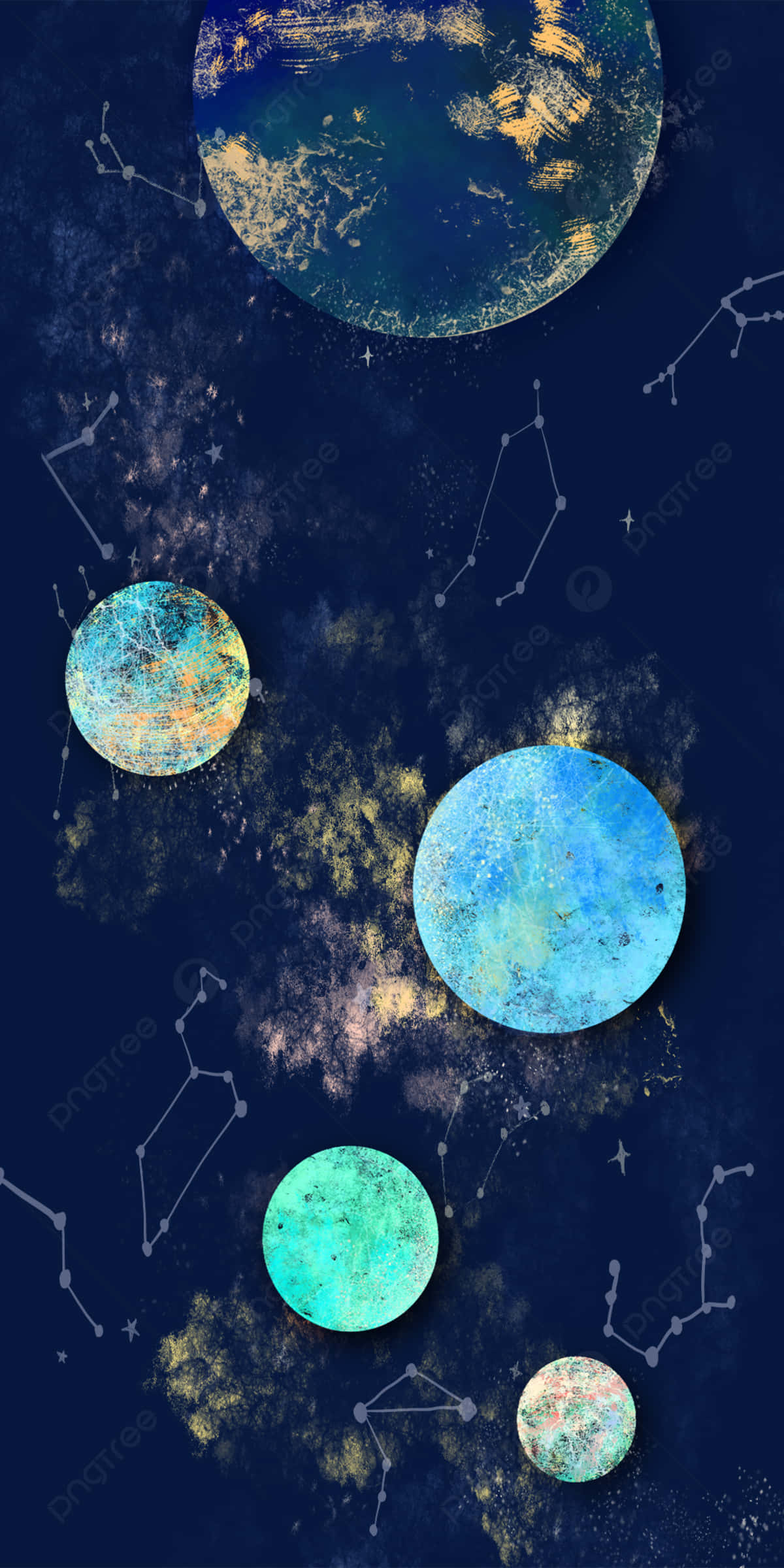 見える惑星と星座 壁紙