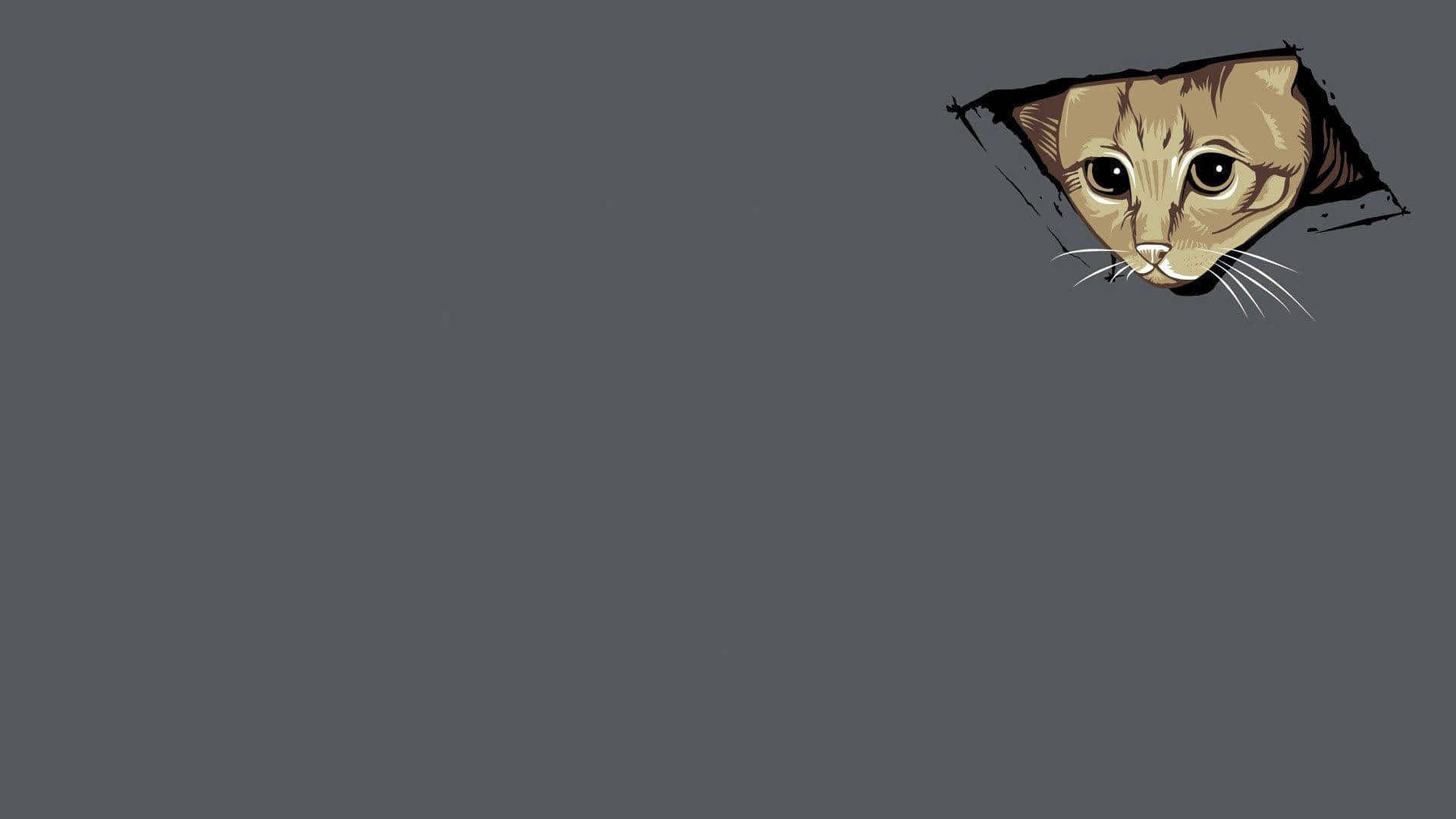 見つめる猫ミーム ノートパソコン 壁紙