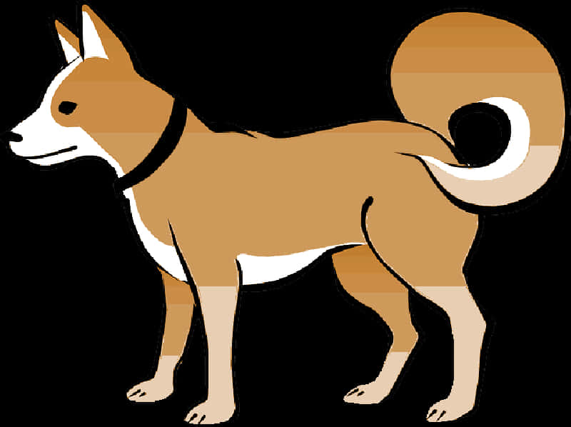 警戒する柴犬のイラスト 壁紙