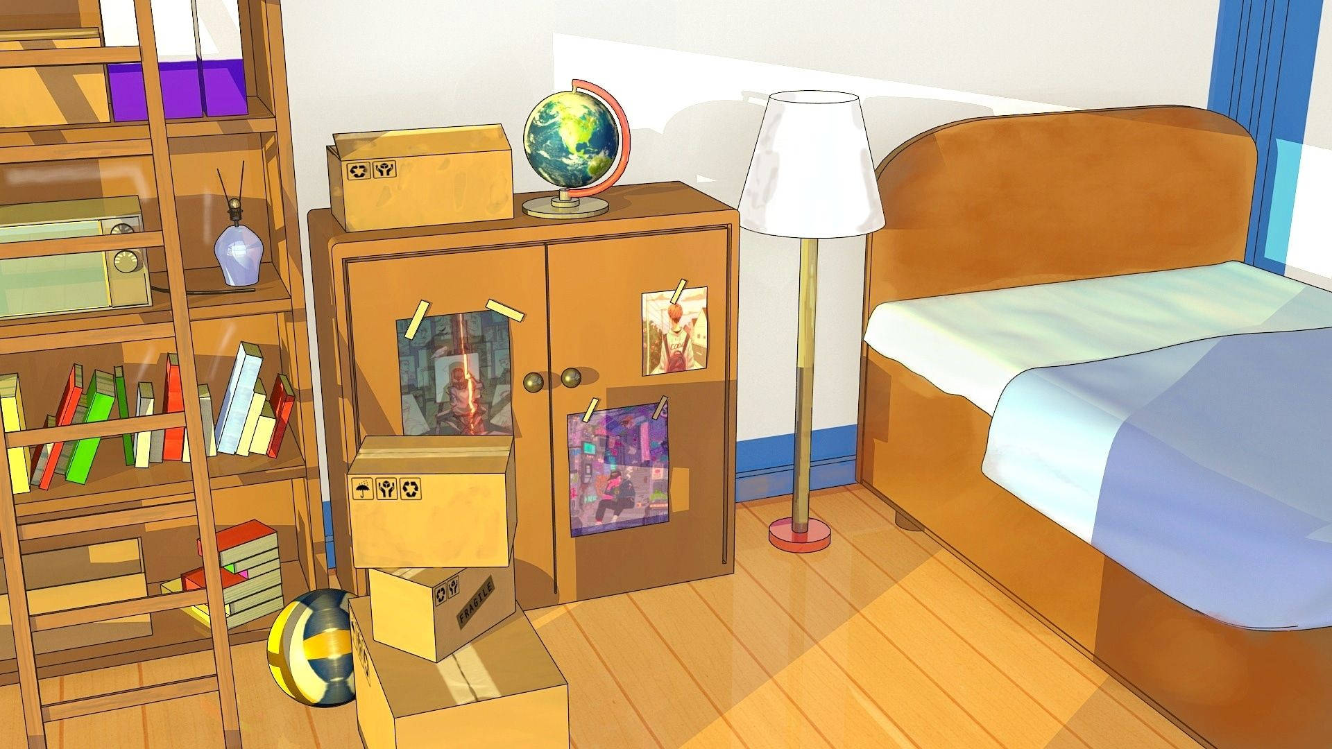 質素なアニメ部屋 壁紙