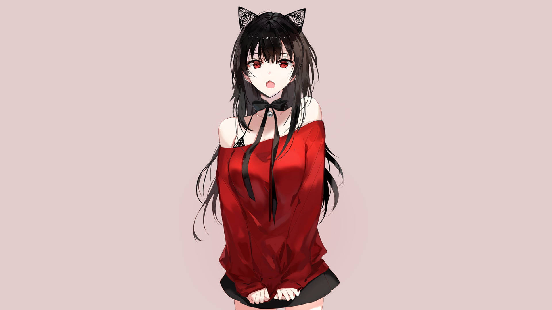 赤いアニメの赤い瞳 壁紙