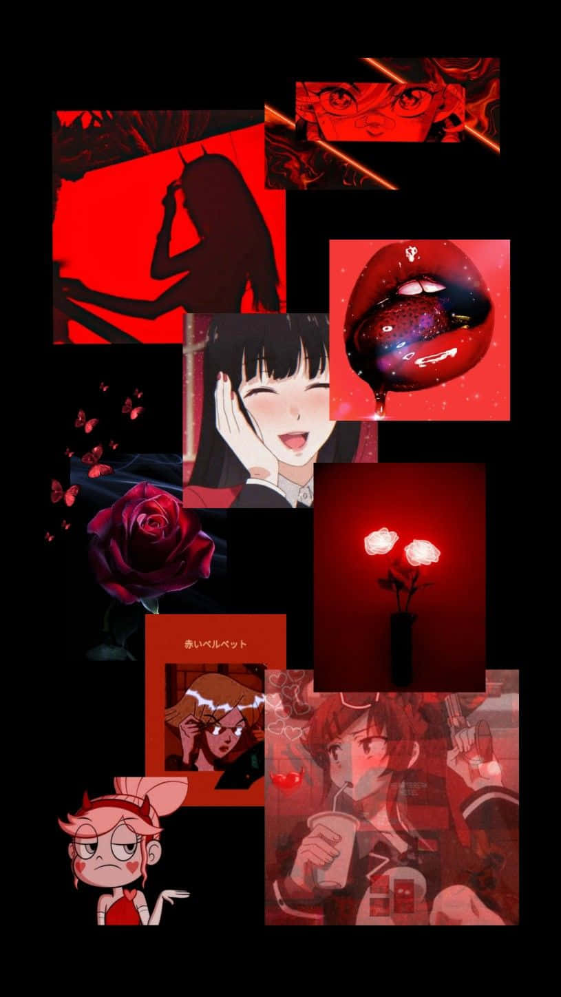 赤いアニメ工芸品の美学 壁紙