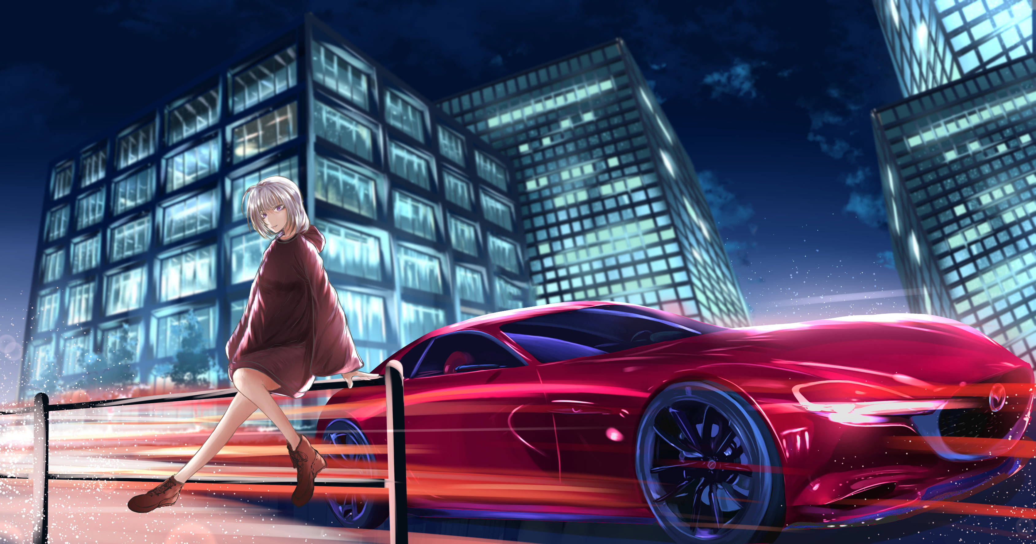 赤いマツダアニメカー 壁紙