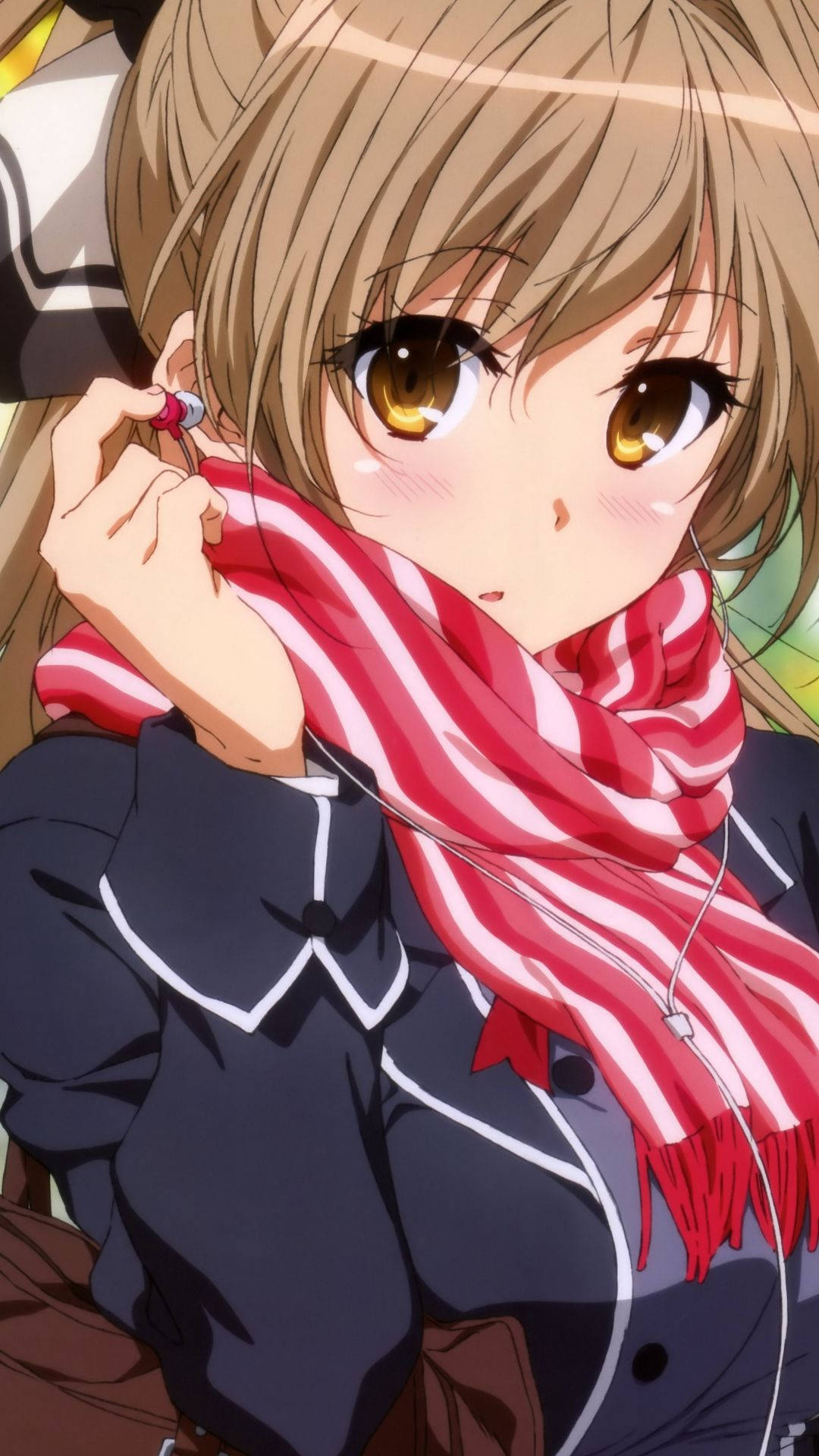赤いマフラーの可愛いアニメキャラクター 壁紙
