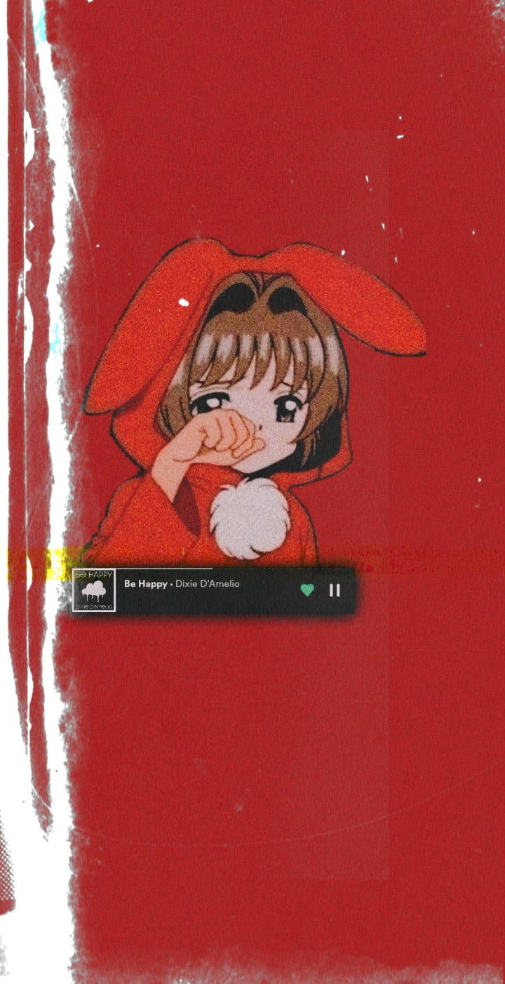 赤い悲しい美学のアニメ少女 壁紙