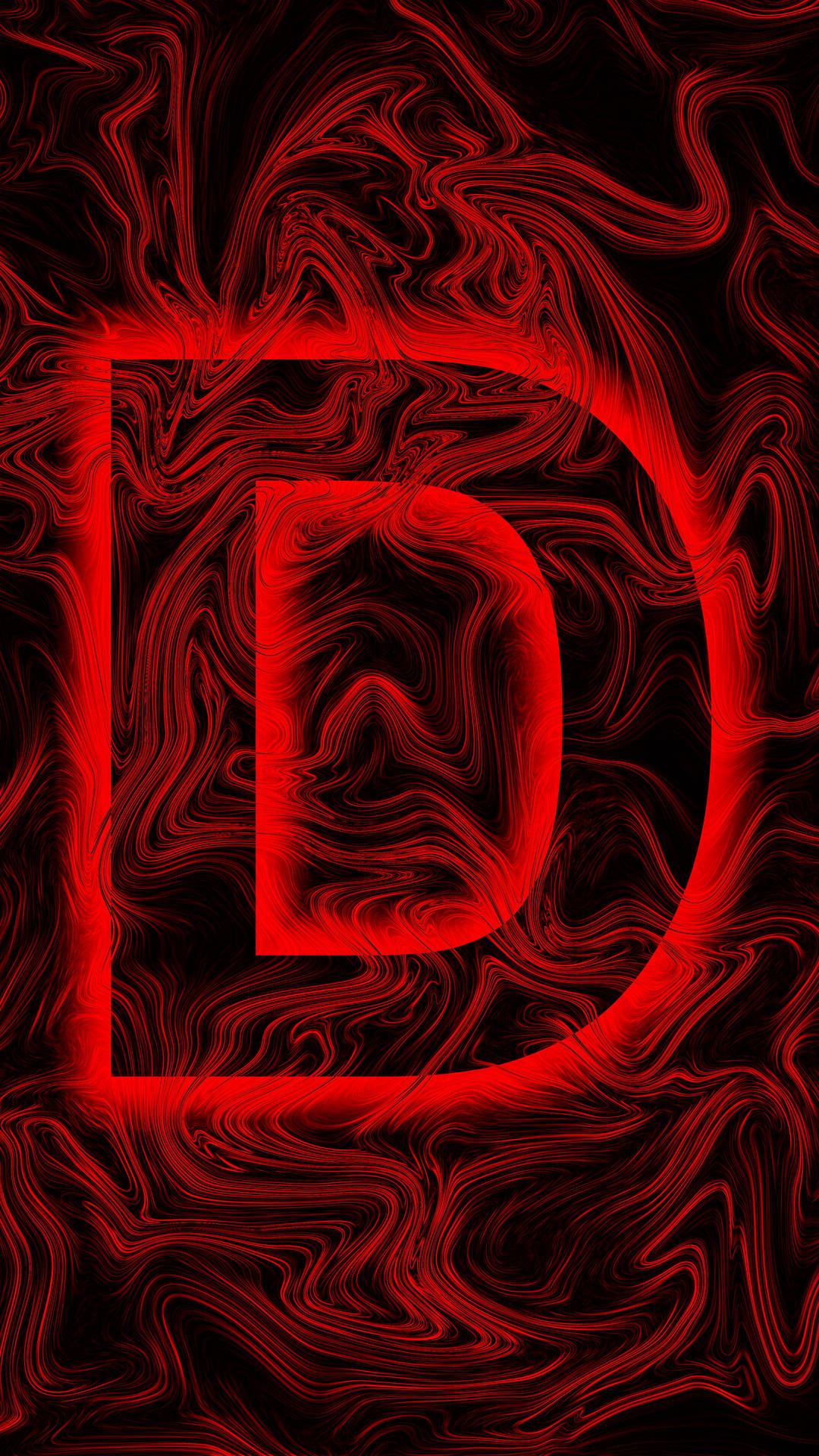赤い抽象的な美文字D