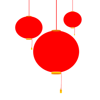 赤い提灯のベクターイラスト 壁紙