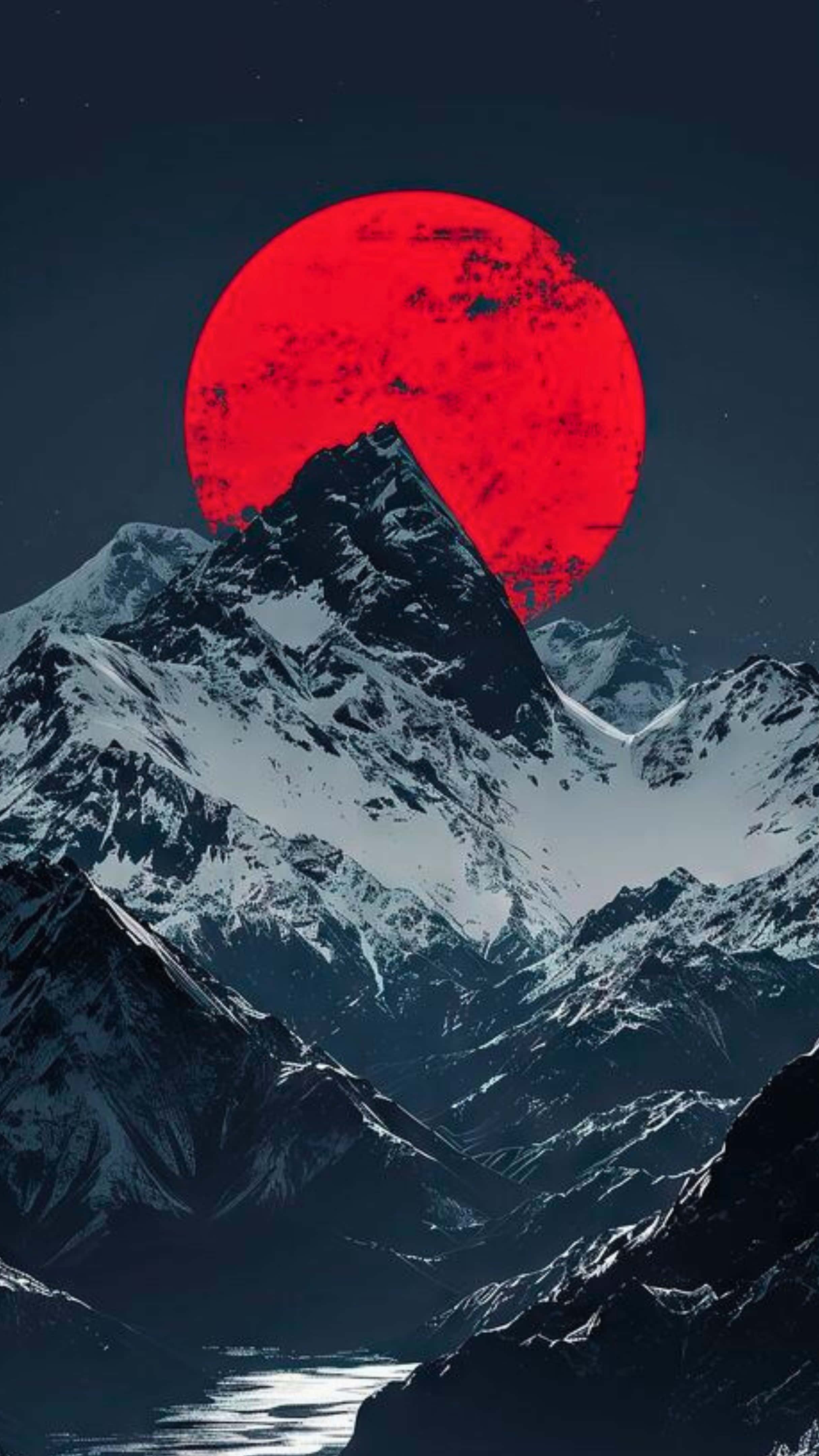 赤い月 壁紙