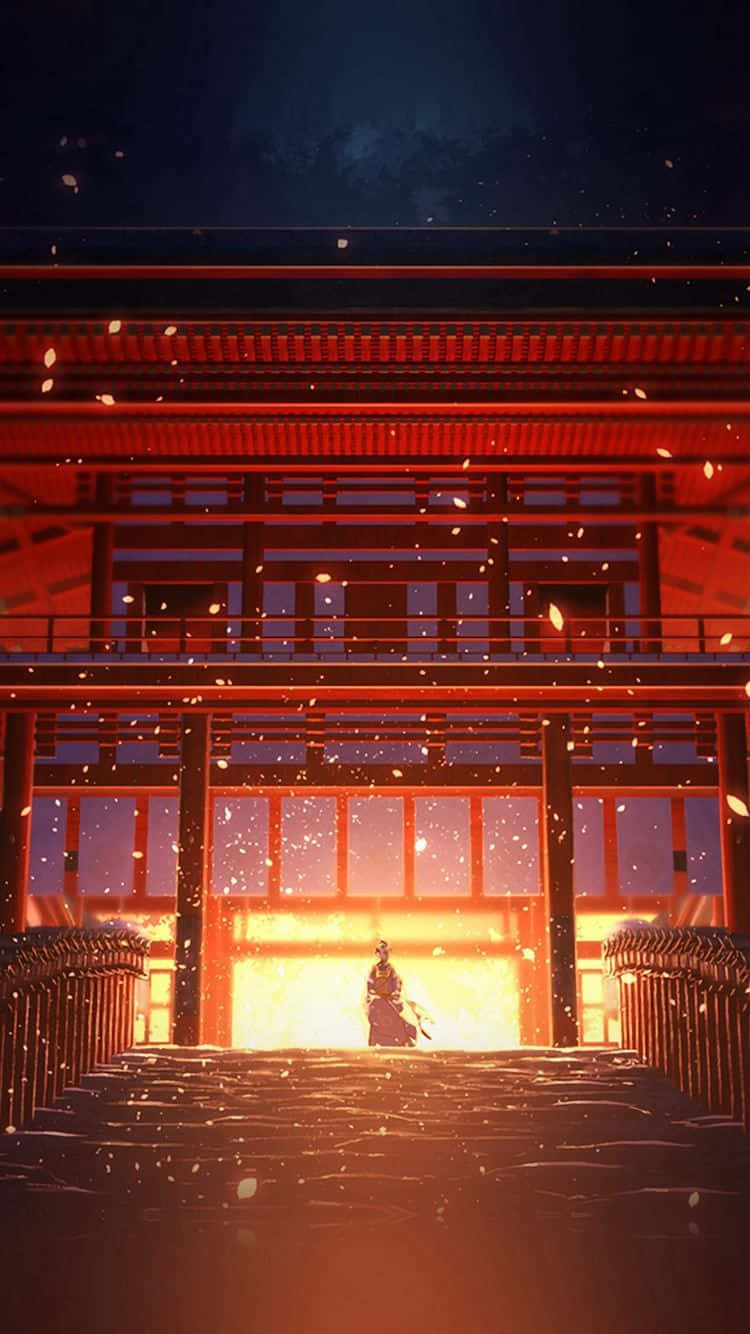 赤い炎のアニメ風美学 壁紙
