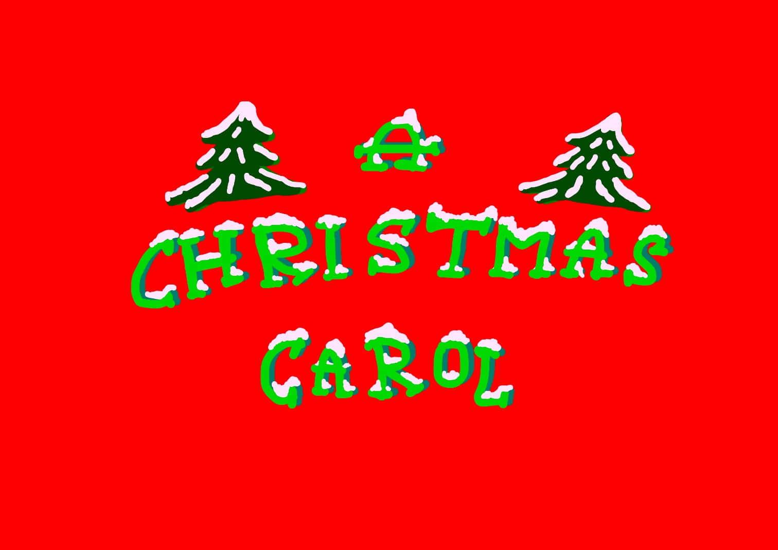 赤い背景に「クリスマス・キャロル」の文字 壁紙