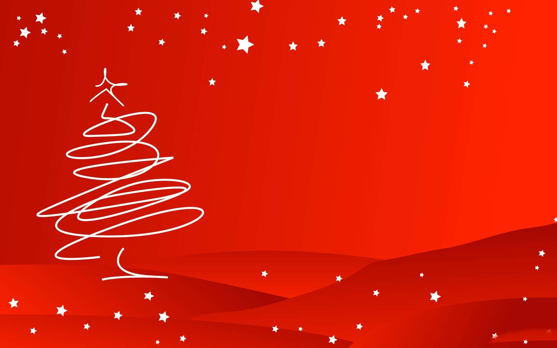 赤い背景にクリスマスツリー 壁紙