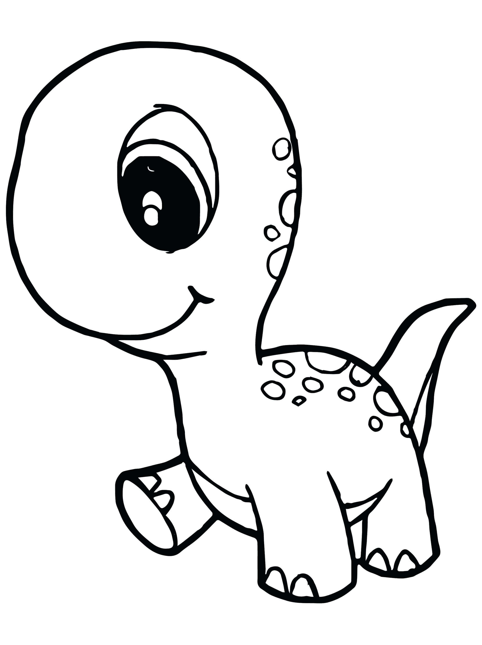 赤ちゃん恐竜の塗り絵ページ 壁紙