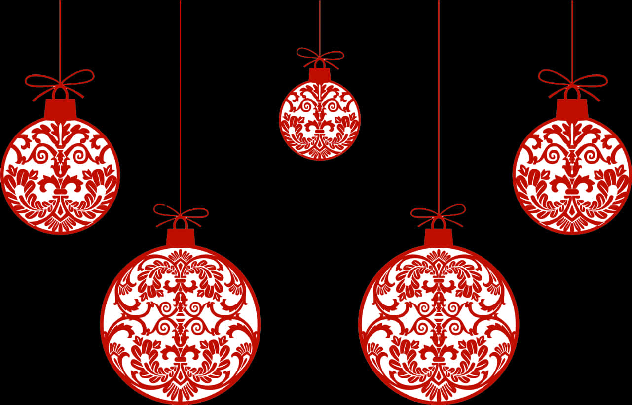 赤と黒のクリスマスオーナメント 壁紙