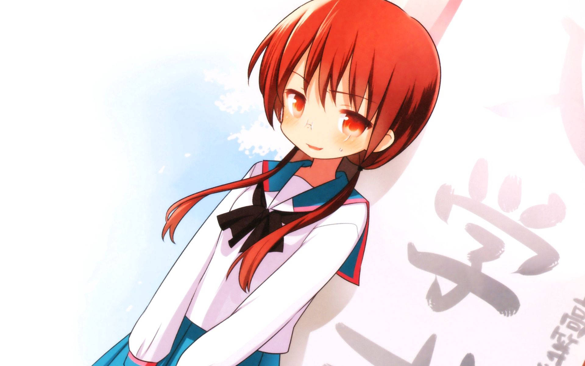 赤毛のかわいいアニメ少女の壁紙