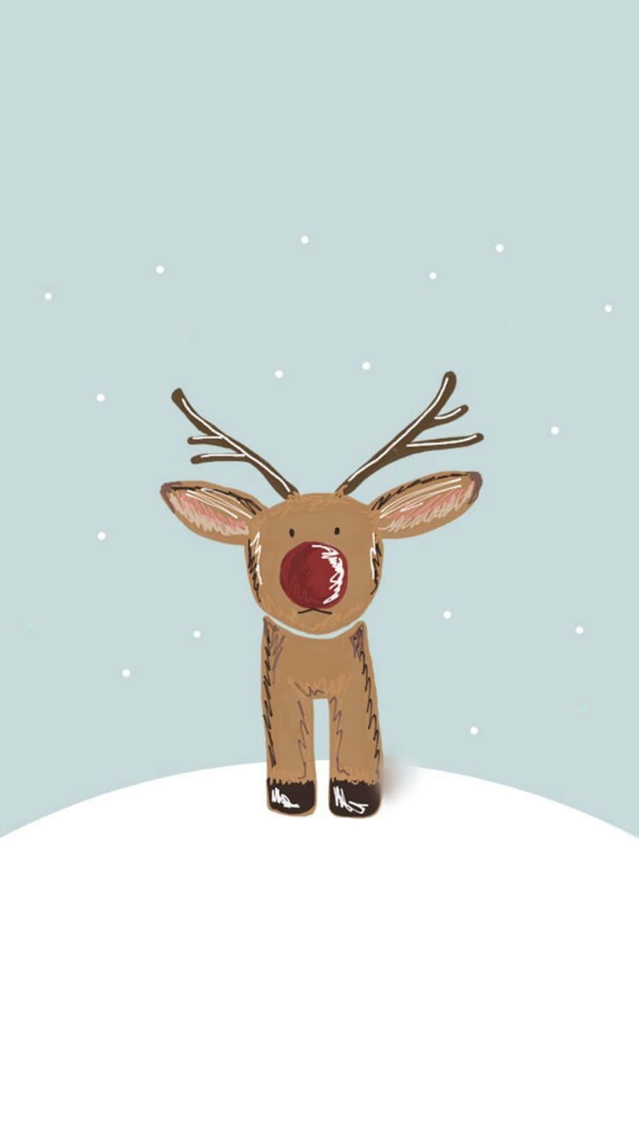 赤鼻トナカイかわいいクリスマススマホ壁紙 壁紙