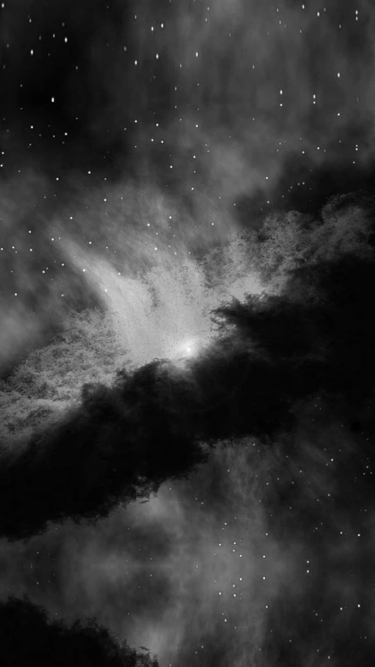 迫力ある嵐雲のグレースケール画像 壁紙