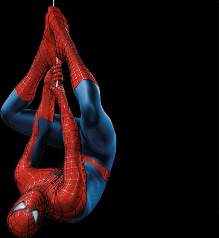 逆さまにぶら下がるスパイダーマン 壁紙